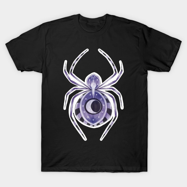 Purple and Black Space Spider T-Shirt by Metal Tea